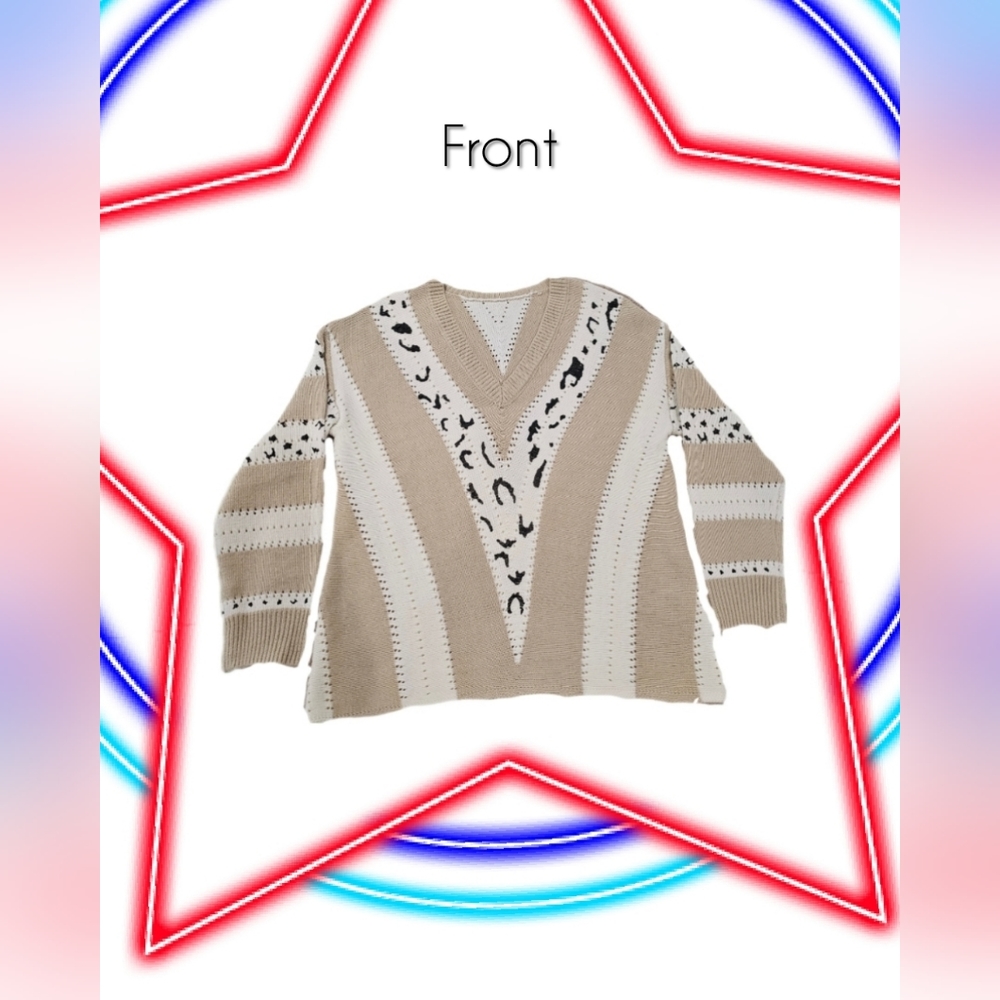 Long Sleeve Animal Print Sweater Lightweight